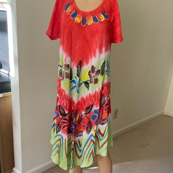 NWOT Orange Tropical Hawaii Dress     Size: OS - Picture 2 of 6